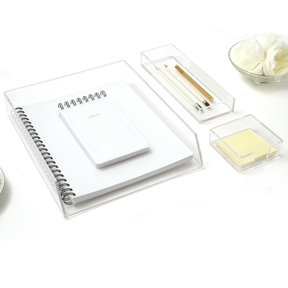 Pen+Gear Acrylic 3-Piece Organization Set & Floral File Folders, 6 Count Bundle - Picture 6 of 16